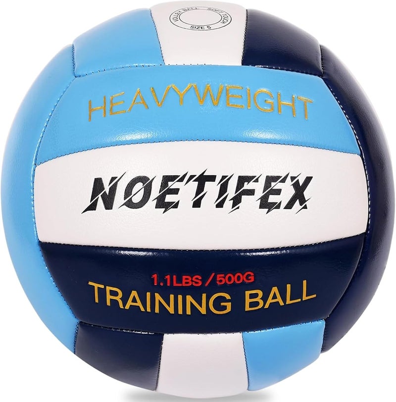 Noetifex 1.1LBS Heavy Weight Volleyball Size 5 Official Setter Training Volleyball for Adults, Durable PU Indoor Outdoor Volleyball Trainer, Spike & Passing Practice Ball for Skill Improvement - Image 1